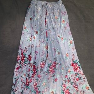 flowy floral skirt with built in shorts